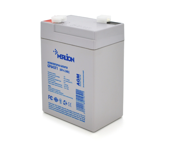 Аккумуляторная батарея Merlion AGM GP645F1 6V 4.5Ah - фото 1 Аккумуляторная батарея Merlion AGM GP645F1 6V 4.5Ah - фото 1