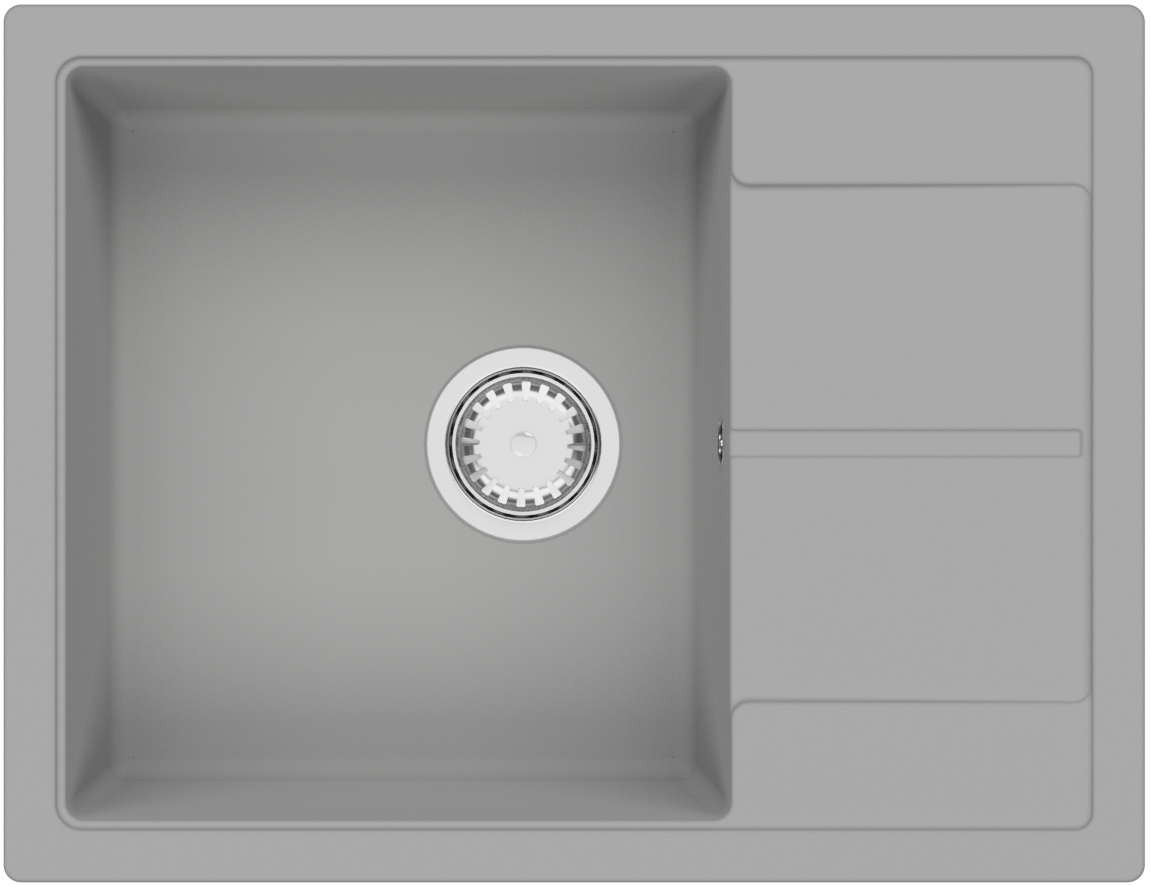 Гранитная мойка Fabiano Cubix 65x50 см Grey Metallic (8221.201.0970)