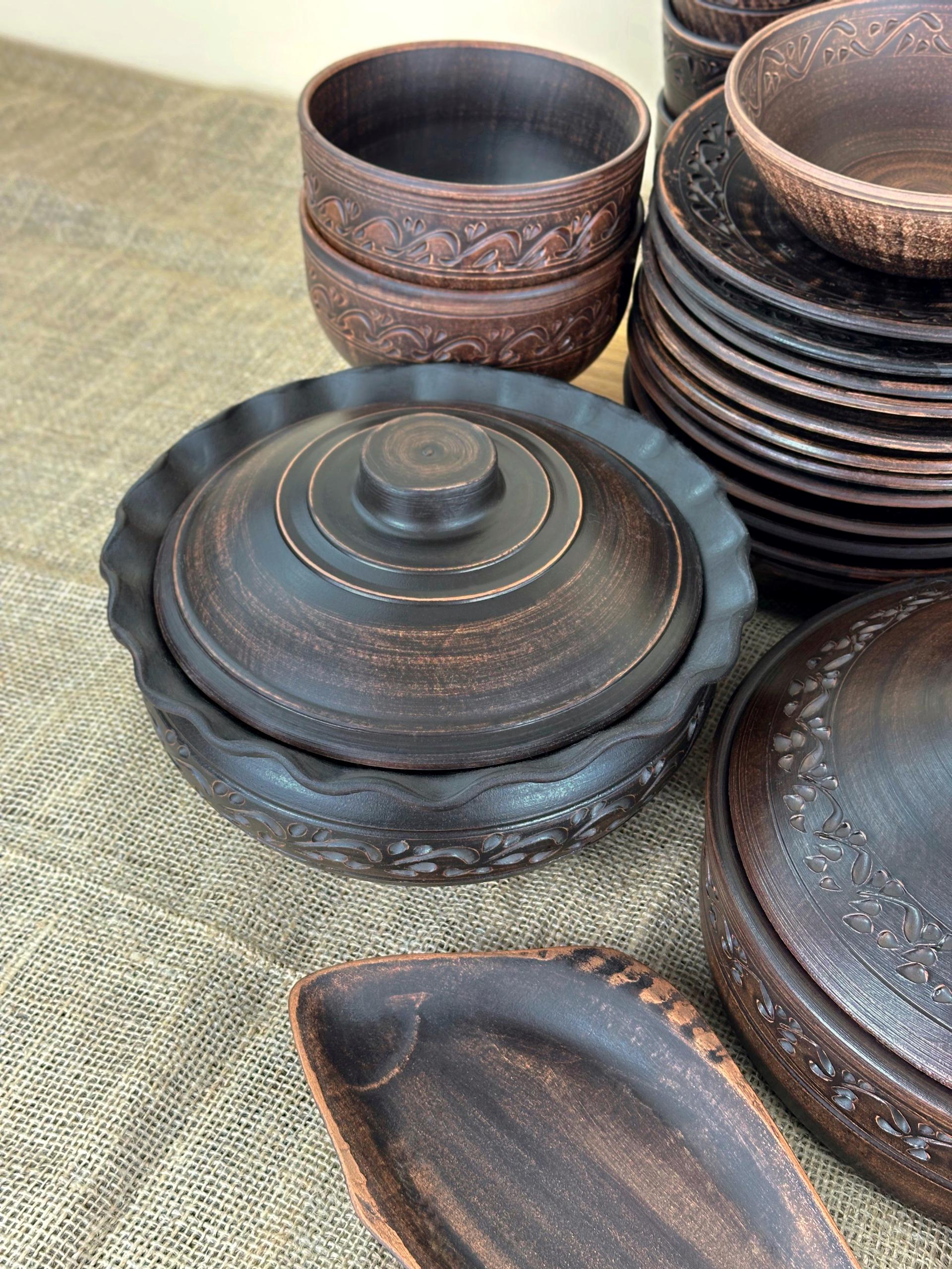 Набор керамической глиняной посуды Рождественский На Святвечер на 12 человек декор (3128-7) - фото 8 Набор керамической глиняной посуды Рождественский На Святвечер на 12 человек декор (3128-7) - фото 8