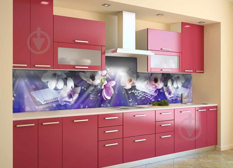 Скинали на кухню Zatarga «Солнечные Магнолии» 650х2500 мм виниловая 3Д наклейка кухонный фартук самоклеящаяся Z180824/1