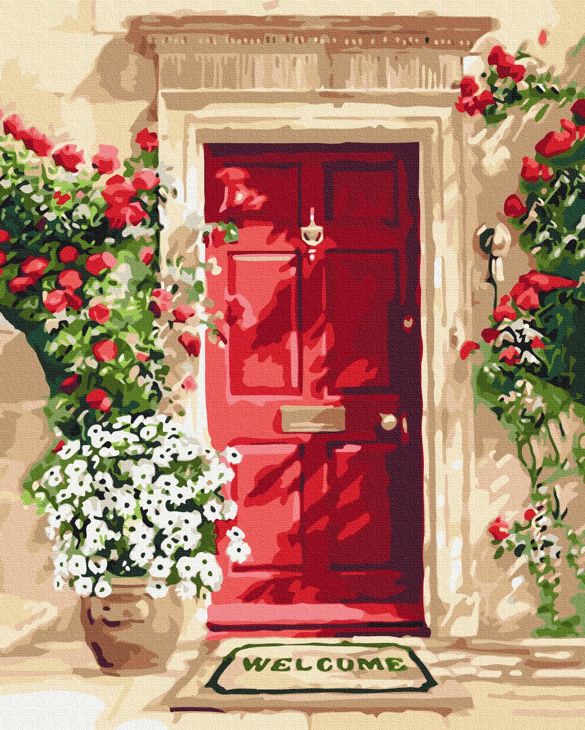 Картина по номерам Brushme Цветочные двери 40x50 см (BS54168)