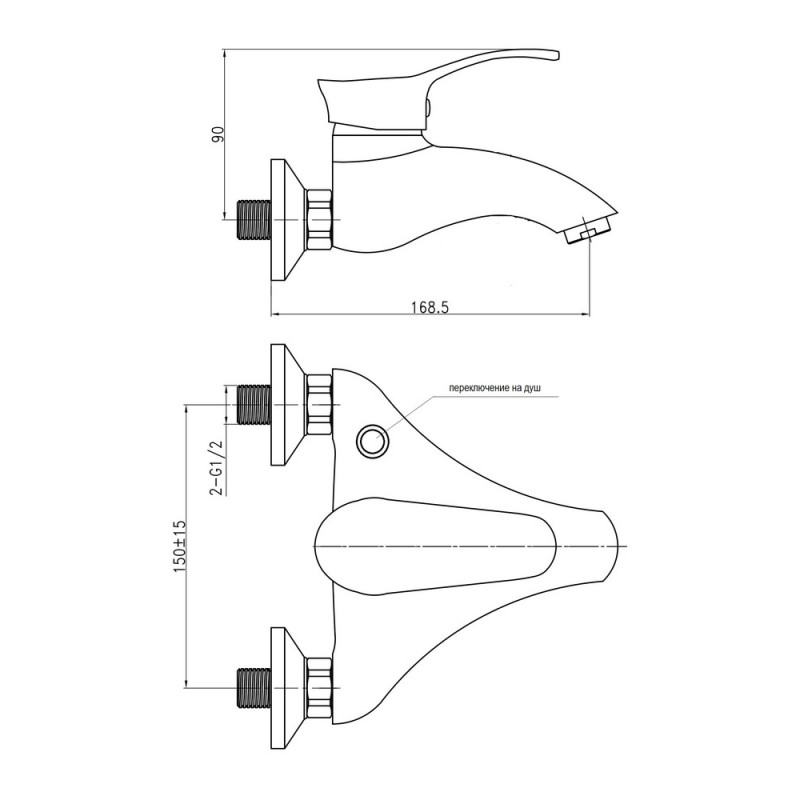 Змішувач для ванни Q-tap Eris СRM 006 New (SD00028167) - фото 5