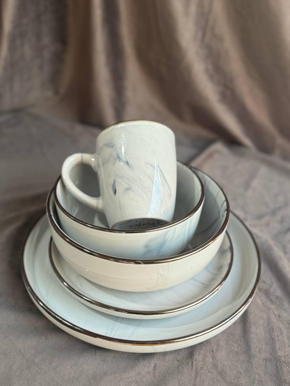 Столовий сервіз YIWU HP-19-35-5 кераміка 6 персон 30 предметів Білий (HP-19-35-5) - фото 2 Столовий сервіз YIWU HP-19-35-5 кераміка 6 персон 30 предметів Білий (HP-19-35-5) - фото 2