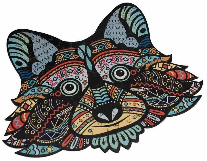 Пазлы фигурные PuzzleOK Веселый енот из дерева на 130 эл. Разноцветный (150-98-PuzA3-00724)