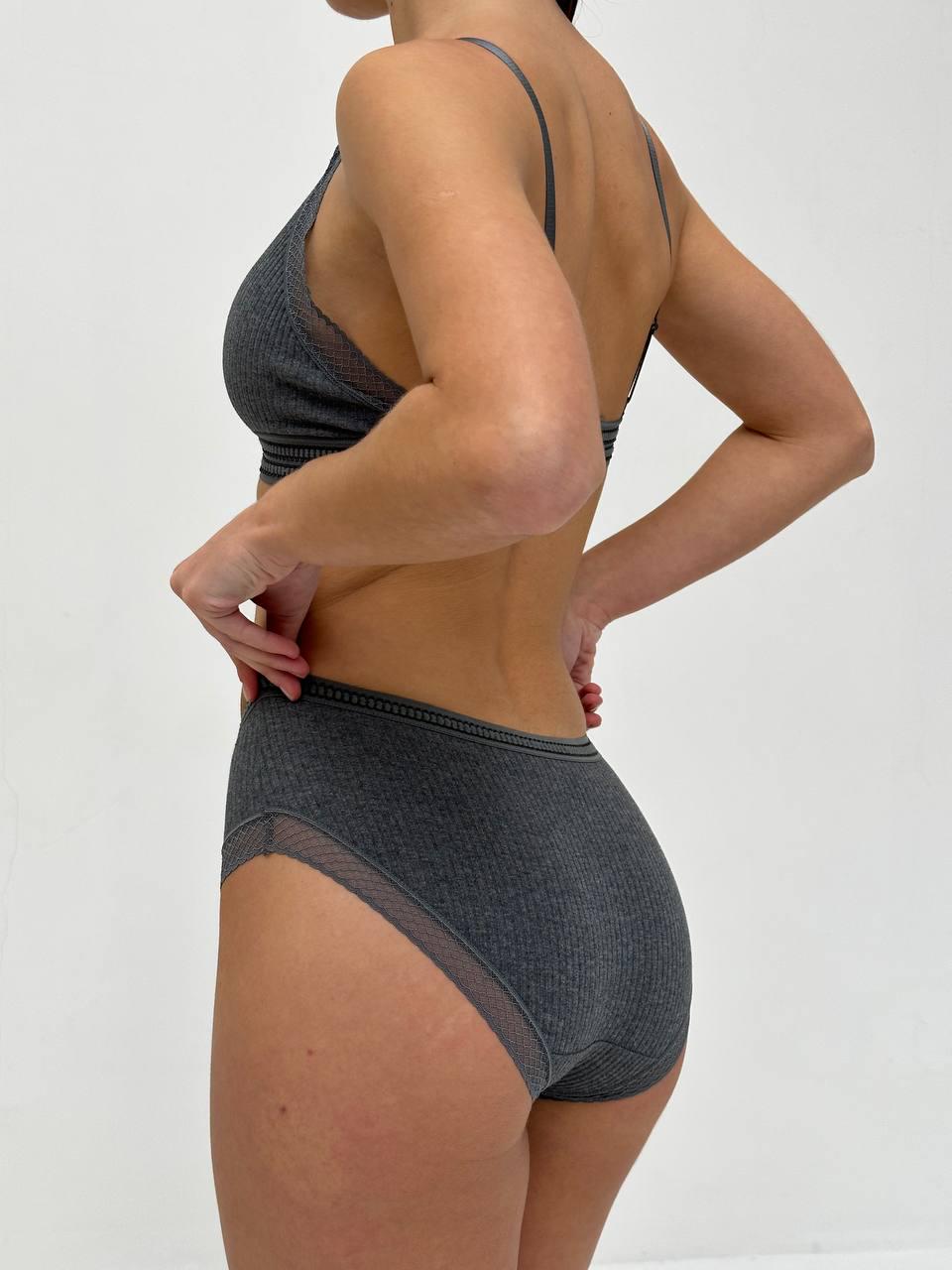 Комплект нижнего белья бюст и трусики One size Графитовый (DO2248/4) - фото 7 Комплект нижнего белья бюст и трусики One size Графитовый (DO2248/4) - фото 7