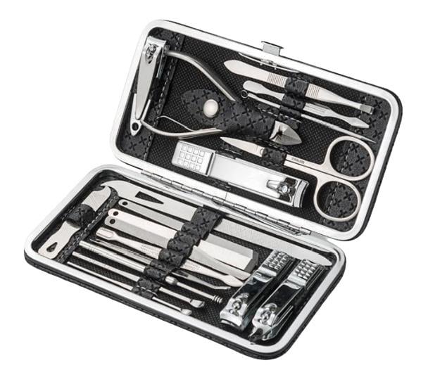 Манікюрний та педікюрний набір M-12 з 15 предметів у шкіряному футлярі Чорний (5024454) Манікюрний та педікюрний набір M-12 з 15 предметів у шкіряному футлярі Чорний (5024454)