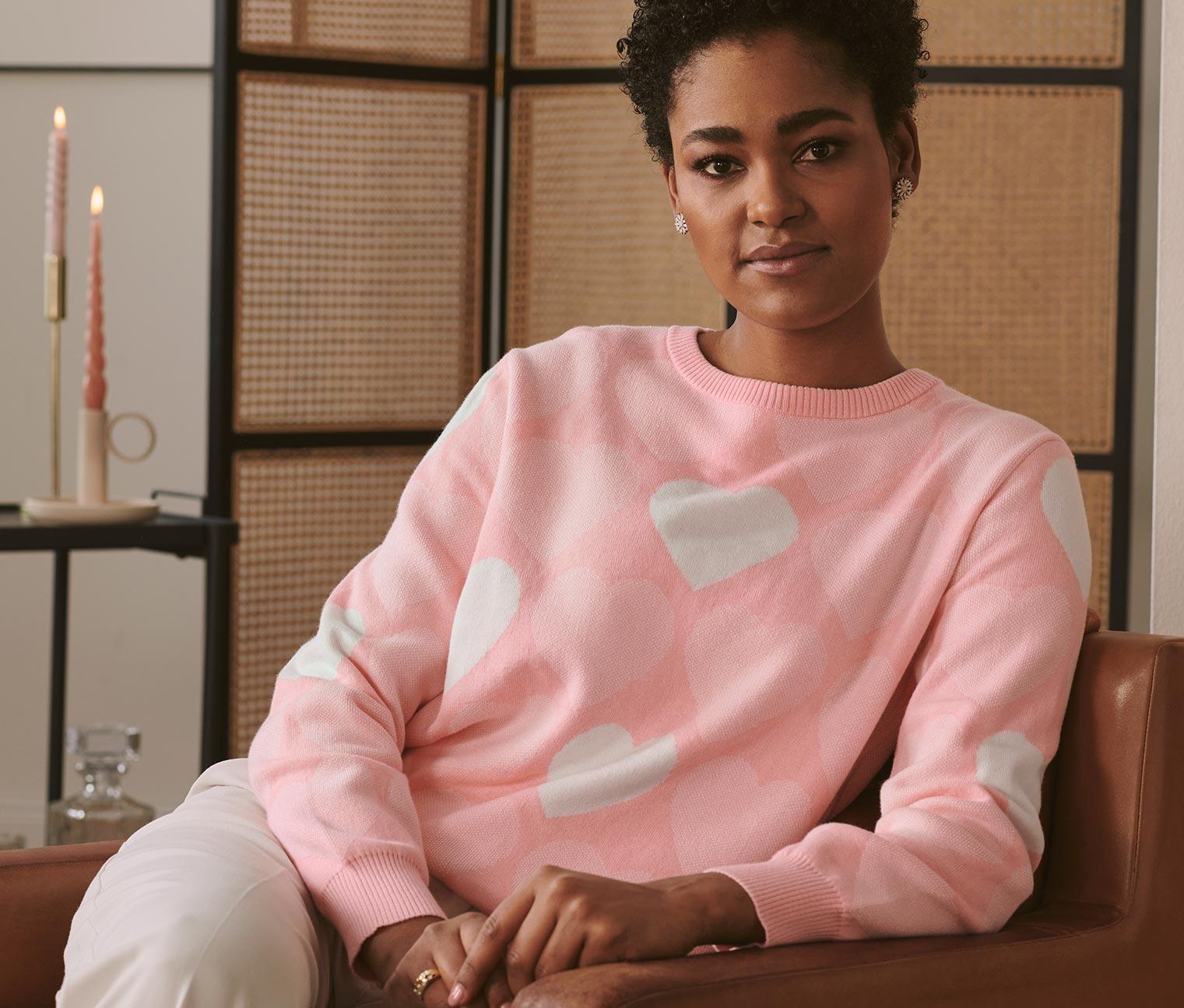 Светр TCM Tchibo T1685359332 р. 32/34 Рожевий/Білий (2761727620) - фото 3