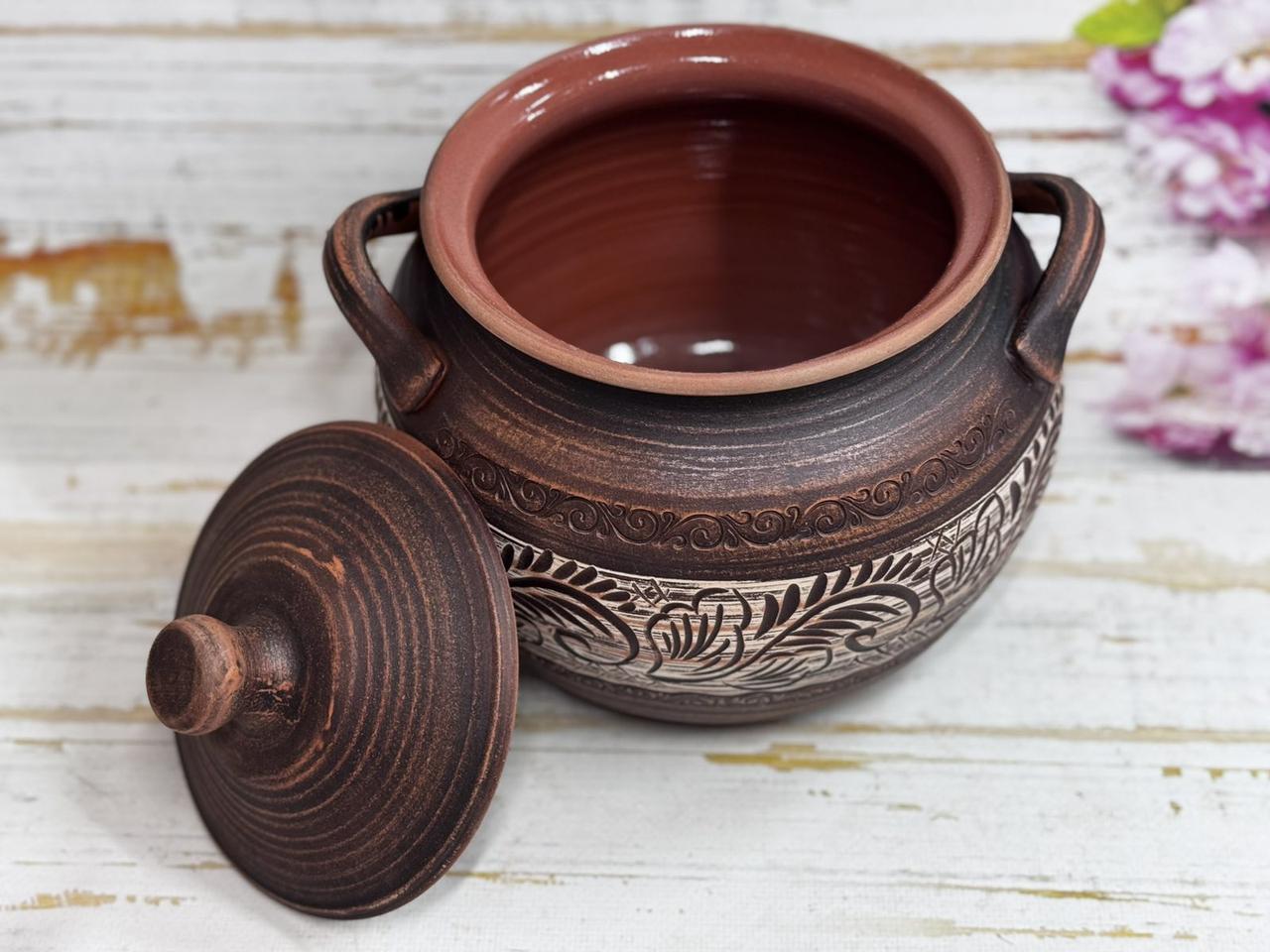 Супник глиняный с глазурью внутри 3 л (2708352152) - фото 2