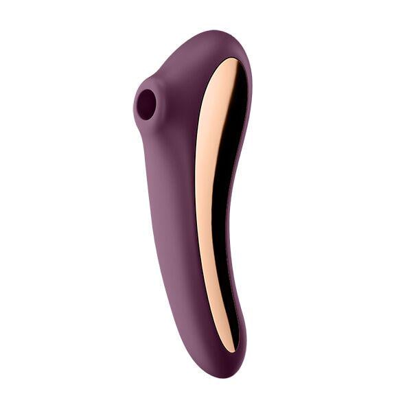 Стимулятор вакуумний Satisfyer з вібрацією Dual Kiss Wine Red