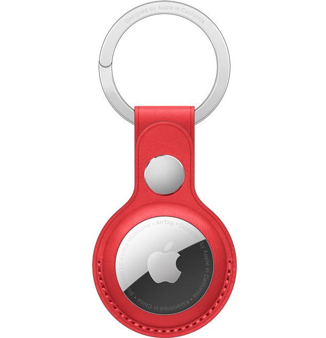Шкіряний брелок з кільцем Apple Leather Key Ring for AirTag, Red(HC)