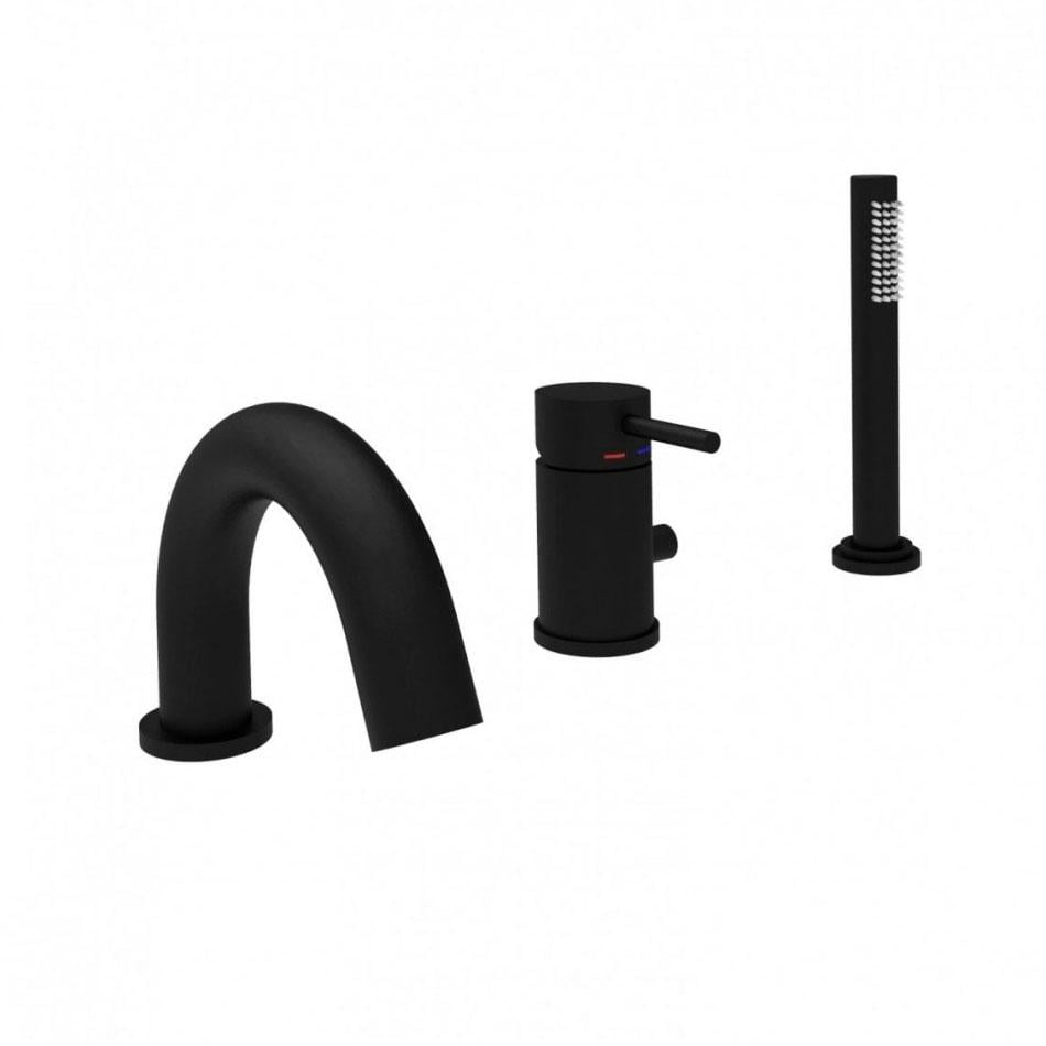 Змішувач на борт ванни Paffoni Light LIG047NOMAX FLOW на три отвори Чорний (142514)