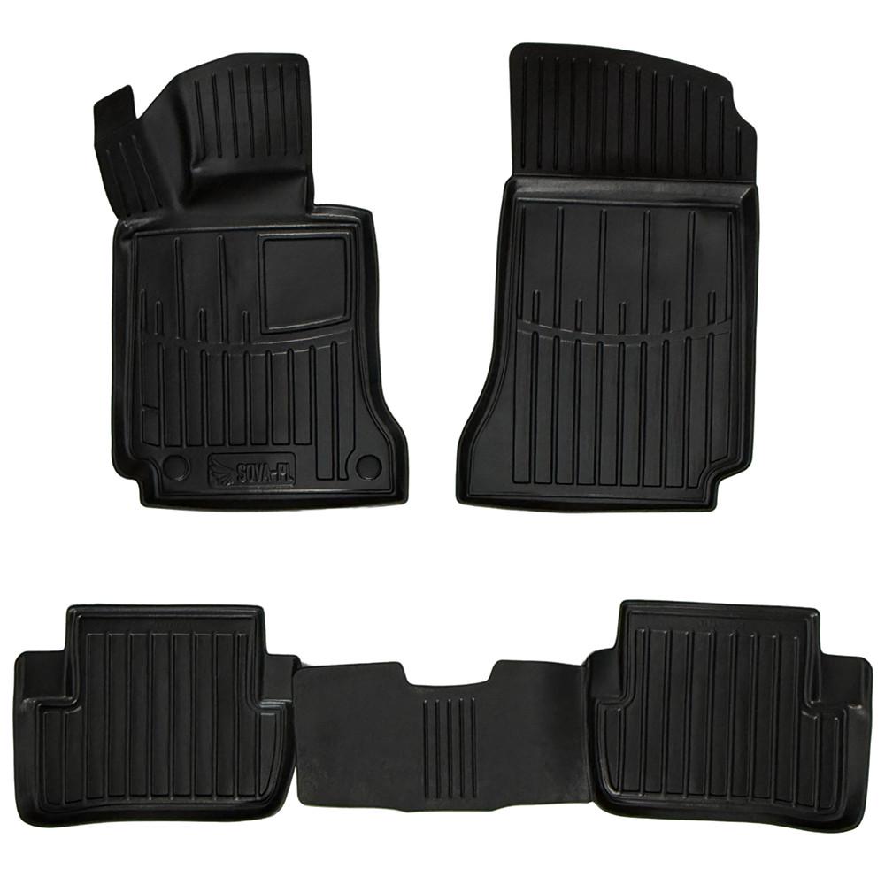 Коврики в салон SOVA-PL для Mercedes-Benz C-klasse W204 2007-2015 резиновые 5 шт. Черный (28800494)
