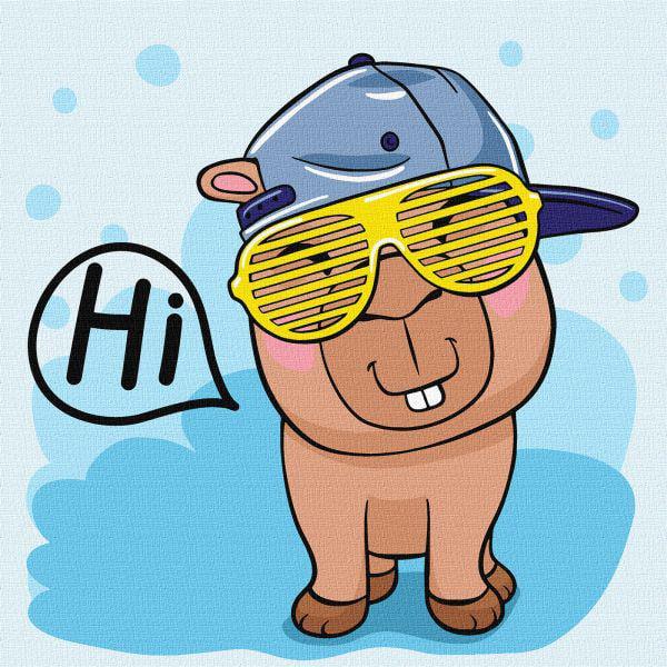 Картина за номерами Ideyka Привіт, Капібара 30х30 см (Id-KHO1282)