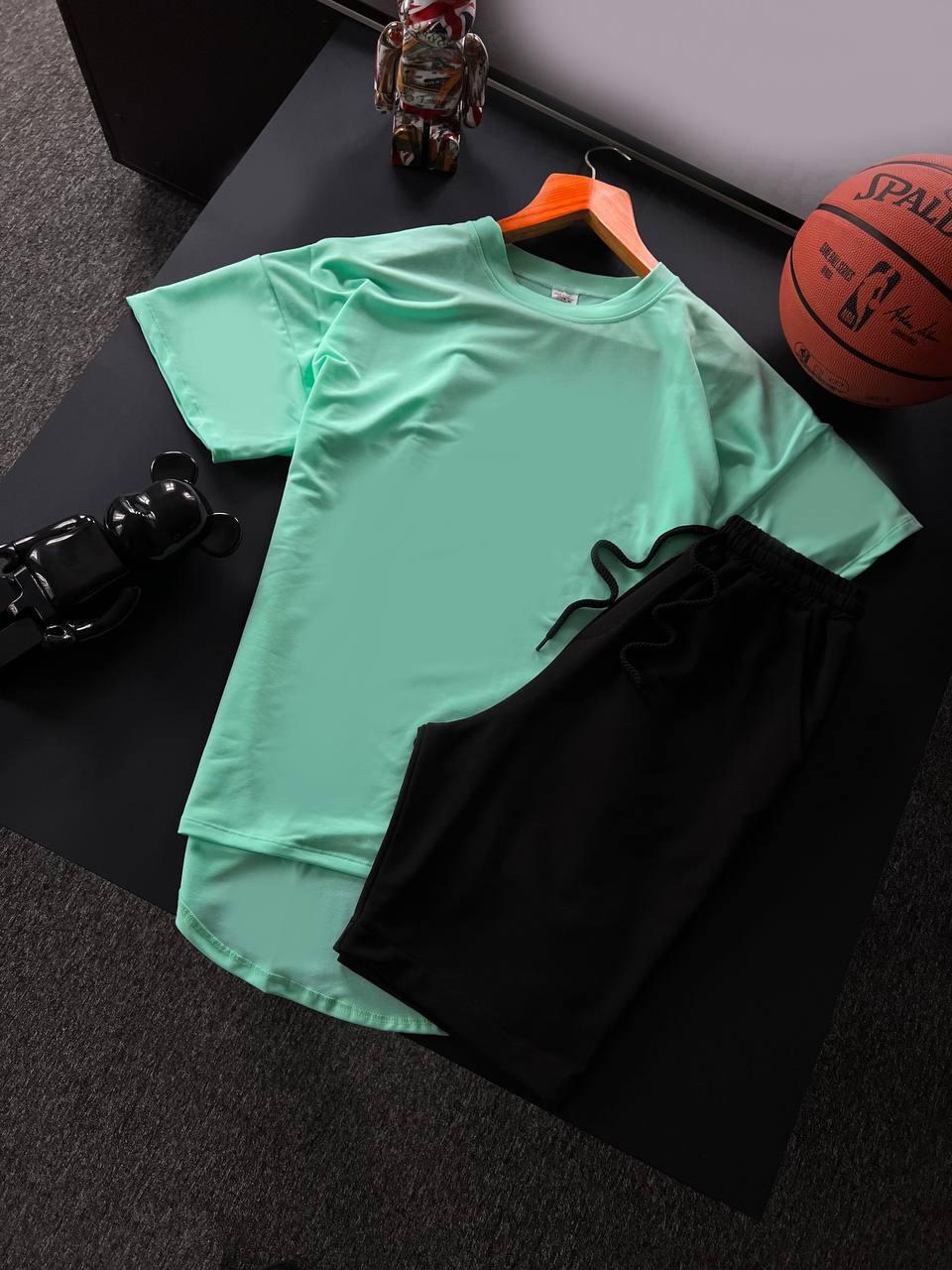 Спортивный костюм мужской 24191 оверсайз XL Мятно-черный (24191/3)