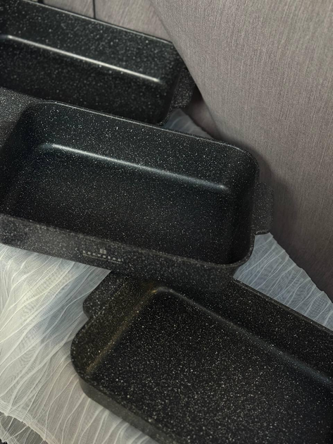 Набор жаровни Edenberg прямоугольная 3 шт. с мраморным покрытием 3,2/4,0/4,7 л (EB-12129) - фото 5