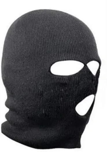 Балаклава-підшоломник зимова в'язана з прорізами для рота з флісом до -20 °С Чорний (628380093-1)