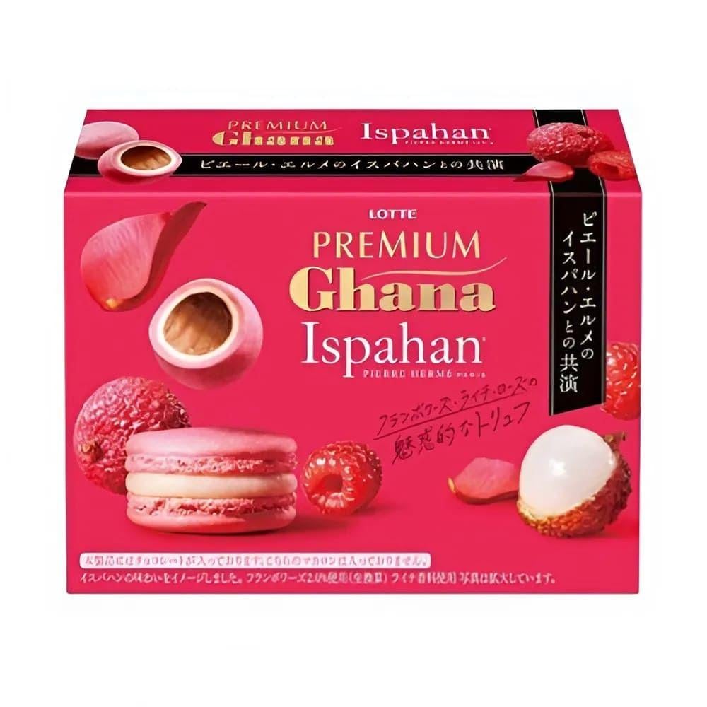 Трюфель Lotte Premium Ghana Ispahan тришаровий з малиною лічі та розою 49 г