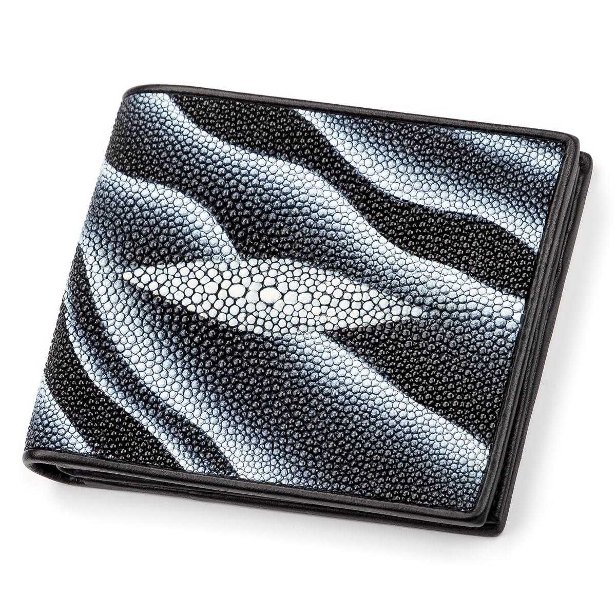Портмоне мужское Stingray Leather 18061 из натуральной кожи морского ската Черный