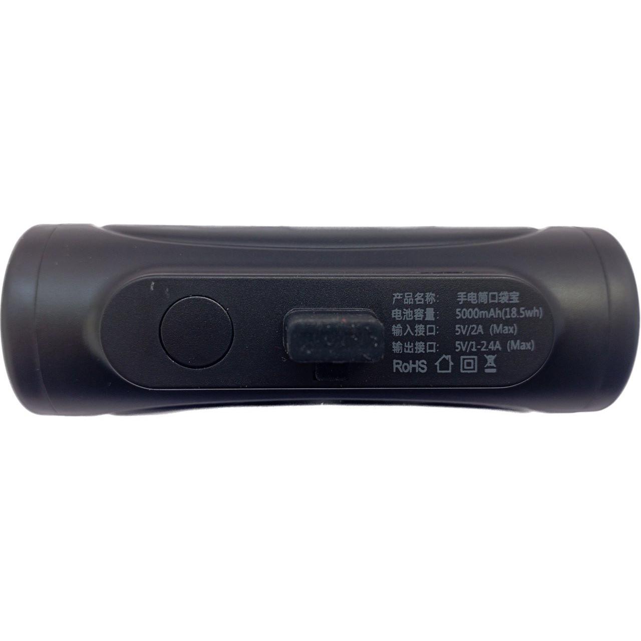 Повербанк з ліхтариком Type-C 5000 mAh Black (11234) - фото 3