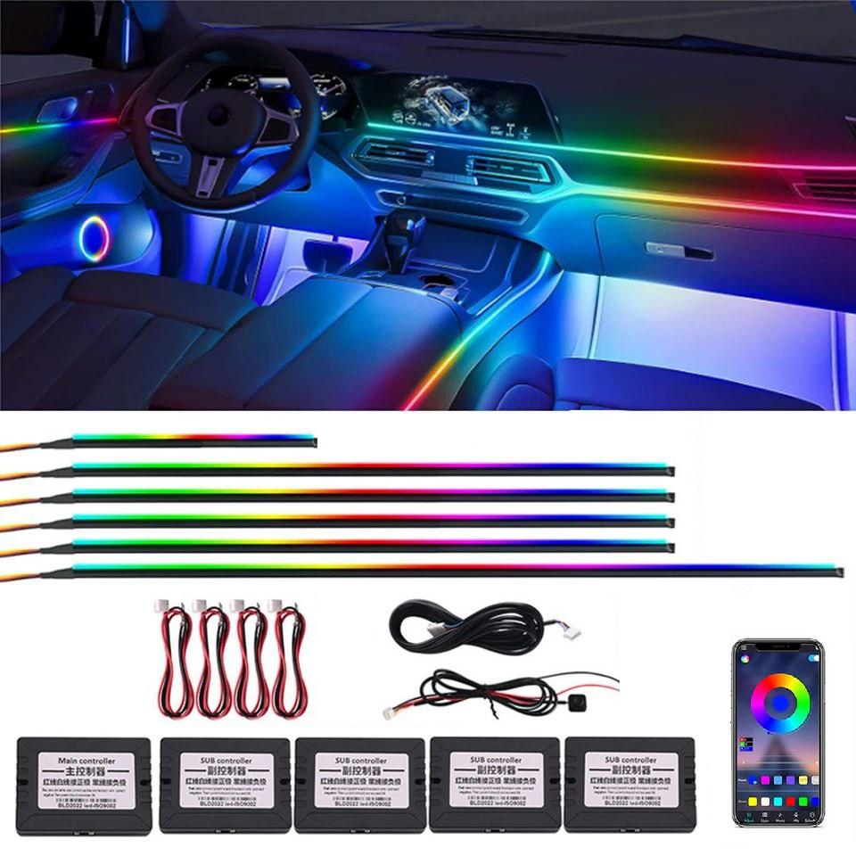 Підсвітка автомобільна в салон Ambient Rgb 6в1 багатобарвна стрічка в торпеду 12 В (4705) - фото 7 Підсвітка автомобільна в салон Ambient Rgb 6в1 багатобарвна стрічка в торпеду 12 В (4705) - фото 7