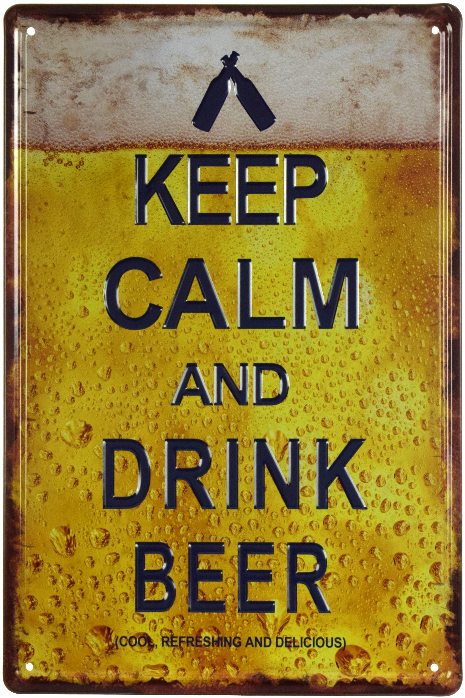 Табличка металева Зберігай Спокій І Пий Пиво/Keep Calm And Drink Beer 20x30 см