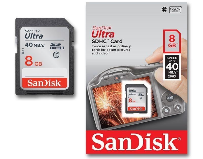 Карта памяти SD Sandisk Ultra SDHC UHS-I 8 GB 10 Class