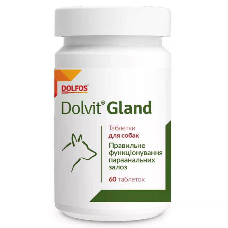 Добавка собак Dolvit Gland 60 табл. для поддержки параанальных желез, Dolfos