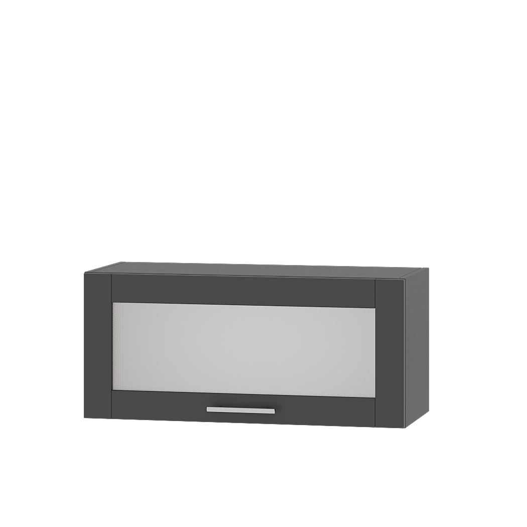 Шафа верхня Еверест Оптіма модуль Верх вітрина ВВ09-800 80х30х36 см Антрацит/Антрацит (08687)
