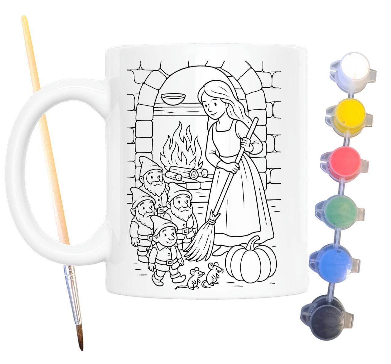 Набор для творчества кружка раскраска Белоснежка по мотивам сказки братьев Гримм 330 мл Белый (КР0188)
