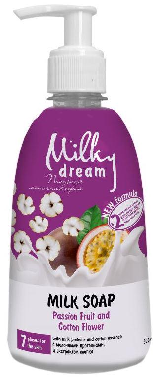 Крем-мыло жидкое Milky Dream Маракуйя и цветы Хлопка дозатор 500 мл Крем-мыло жидкое Milky Dream Маракуйя и цветы Хлопка дозатор 500 мл