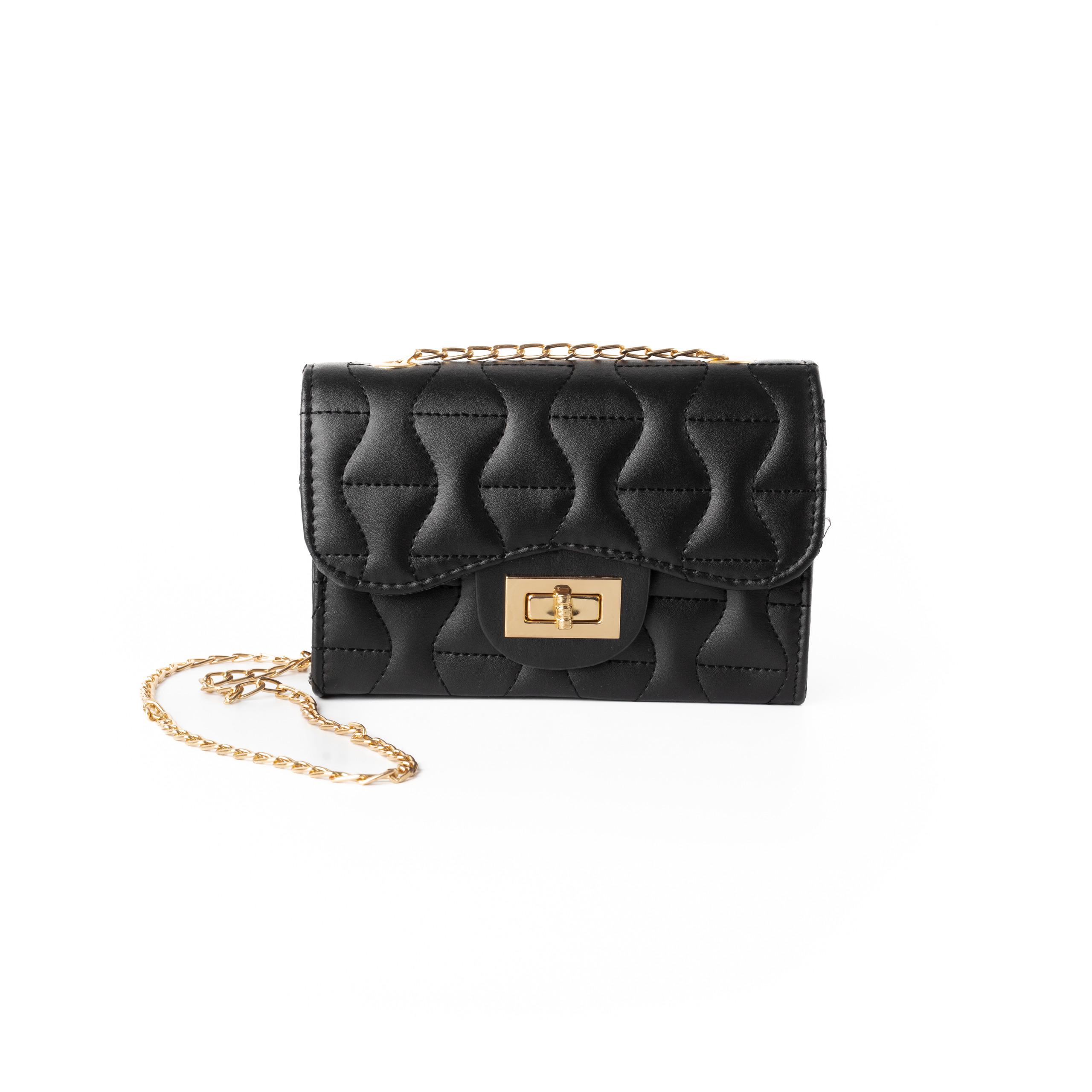 Сумка женская через плечо сумочка со стеганым узором и ручкой-цепочкой Черный Сумка женская через плечо сумочка со стеганым узором и ручкой-цепочкой Черный