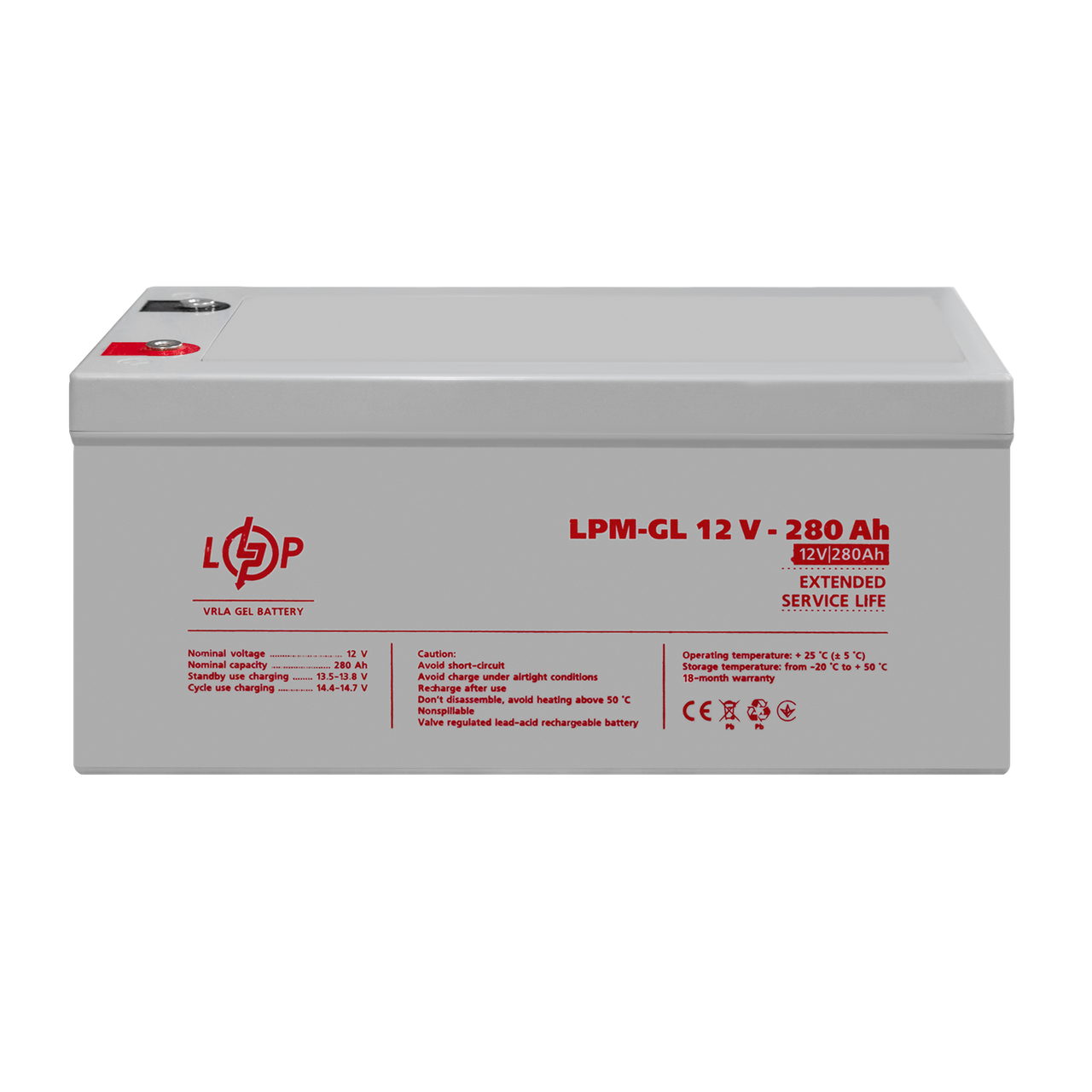 Аккумулятор гелевый LPM-GL 12V-280 Ah - фото 2