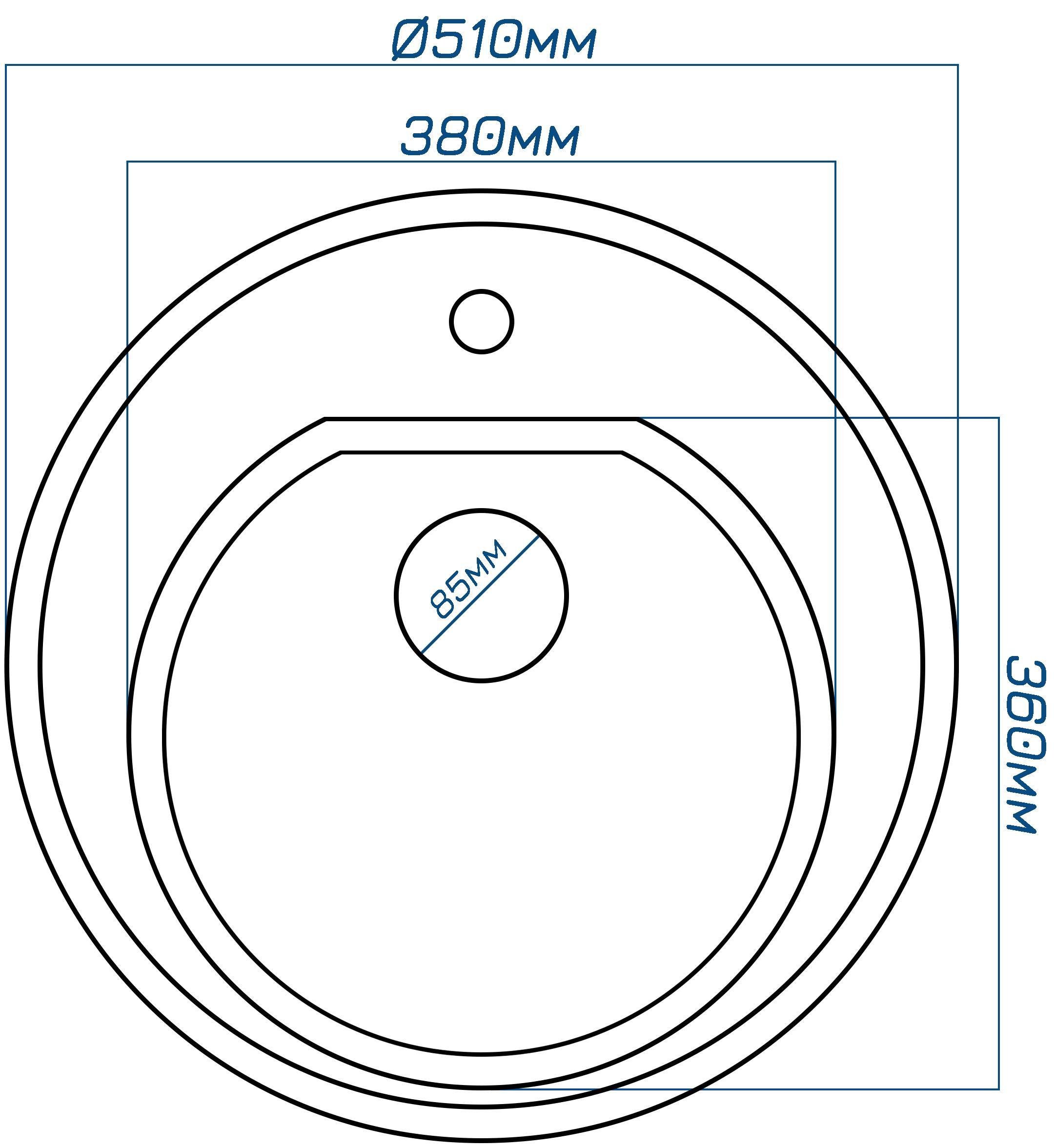 Мойка кухонная Valetti 5S со смесителем 510x510 мм Черный - фото 5 Мойка кухонная Valetti 5S со смесителем 510x510 мм Черный - фото 5