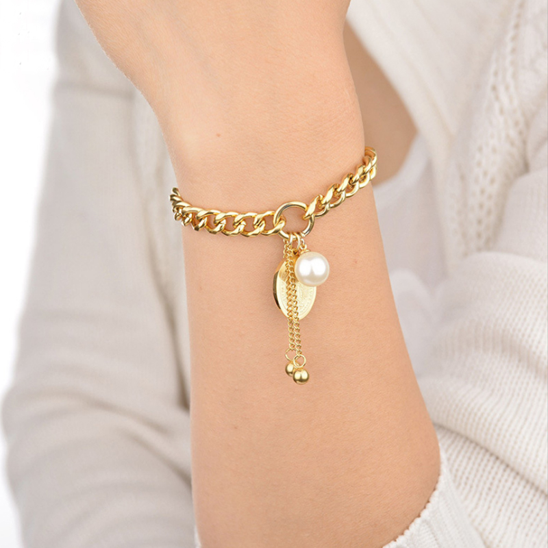 Браслет с образом Девы Марии и жемчугом JUVO Золотой/Белый (aed3146b) - фото 3