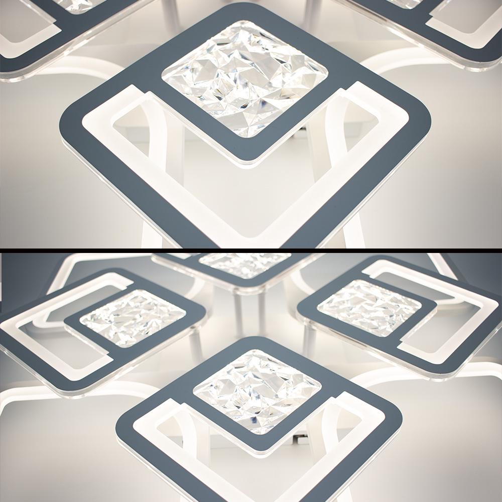 Люстра смарт світлодіодна ESLLSE TETRA TWIST ICE 165W 8S керована 595x595x110 мм Білий (10584) - фото 8 Люстра смарт світлодіодна ESLLSE TETRA TWIST ICE 165W 8S керована 595x595x110 мм Білий (10584) - фото 8