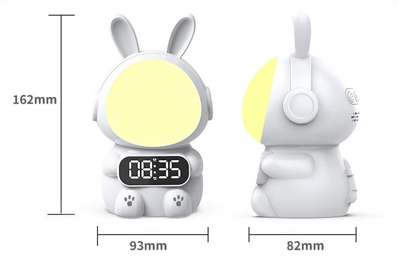 Нічник дитячий Кролик Rabbit clock на акумуляторі годинник/будильник з таймером (20937900) - фото 5