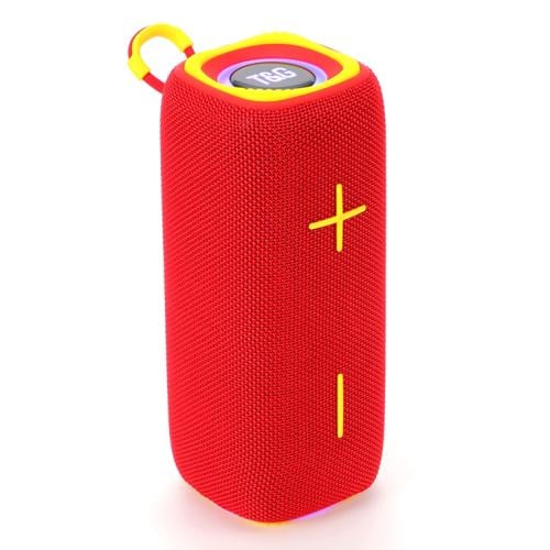 Портативная колонка TG654 Bluetooth 8 W с подсветкой Red (593930)