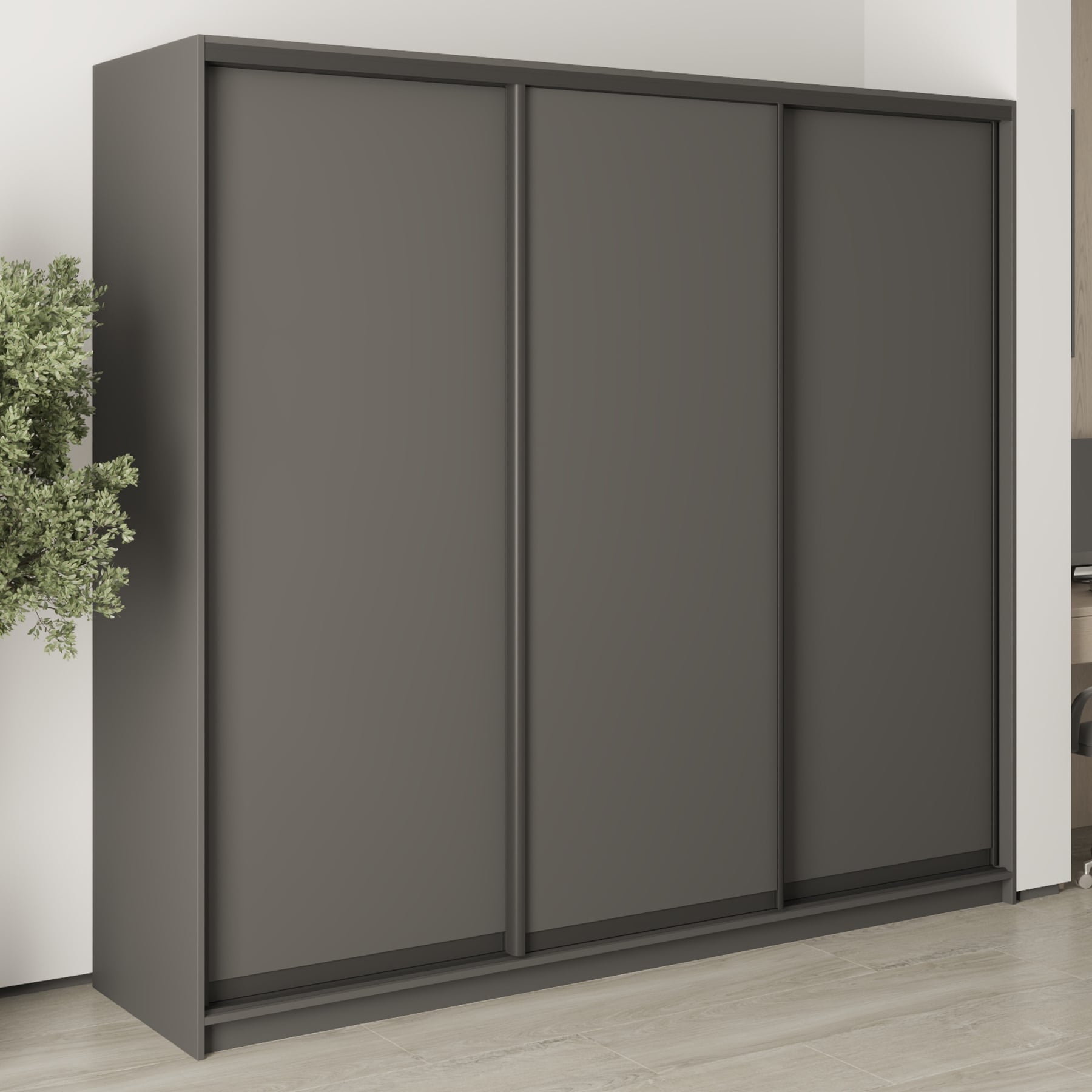 Шкаф-купе трехдверный Mebel Star Комбо BG MBS-8903 230х60х210 см Антрацит (1008892) Шкаф-купе трехдверный Mebel Star Комбо BG MBS-8903 230х60х210 см Антрацит (1008892)