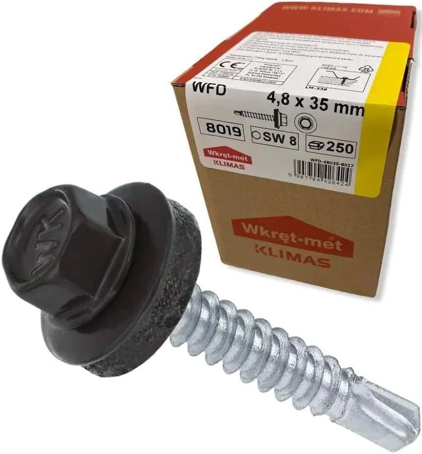 Саморез Wkret-Met для крепления профиля к металлическим конструкциям 250 шт. SWMH 4,8х19 (8019)