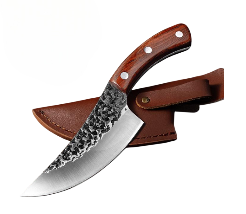 Кухонный нож We Knife MTG30 для мяса и костей с кожаным чехлом (2643047808)