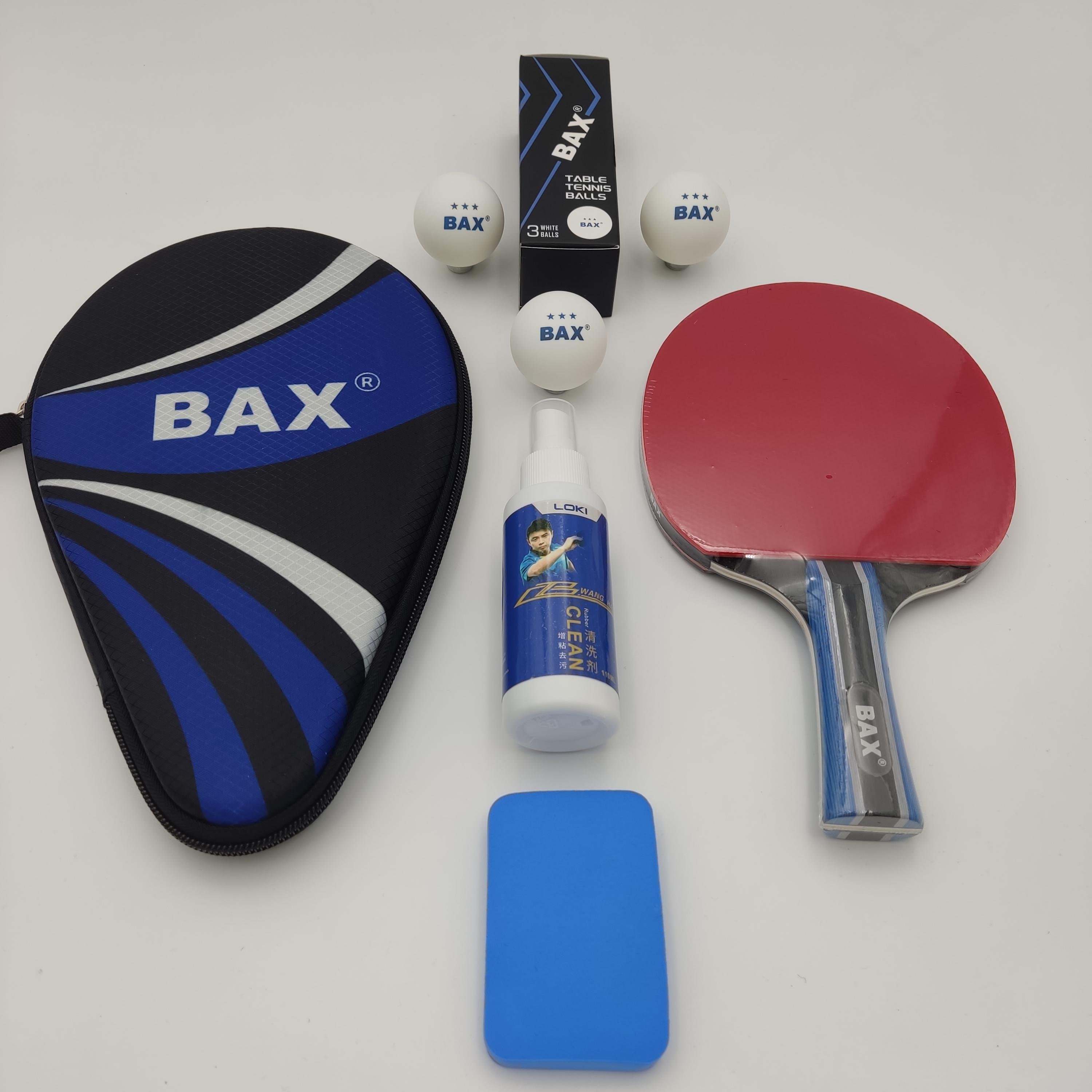 Ракетка для настільного тенісу Bax у чохлі та м'ячиками 3 шт. зі спонжем та спреєм (151311+151310+151307+151306)