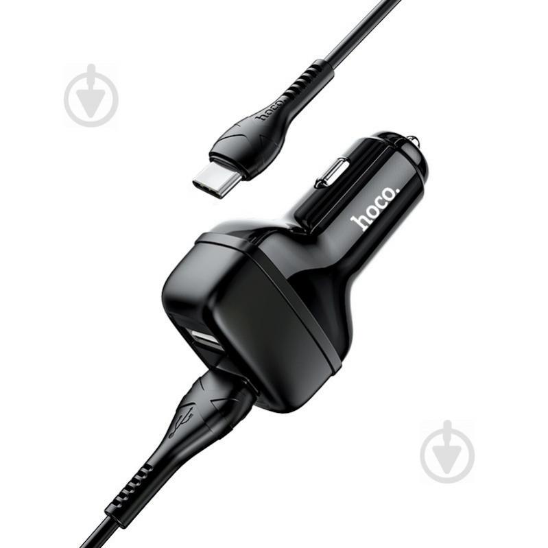 АЗУ Hoco Z36 (2USB/2.4A) + Type-C (Черный) 1068991 - фото 2