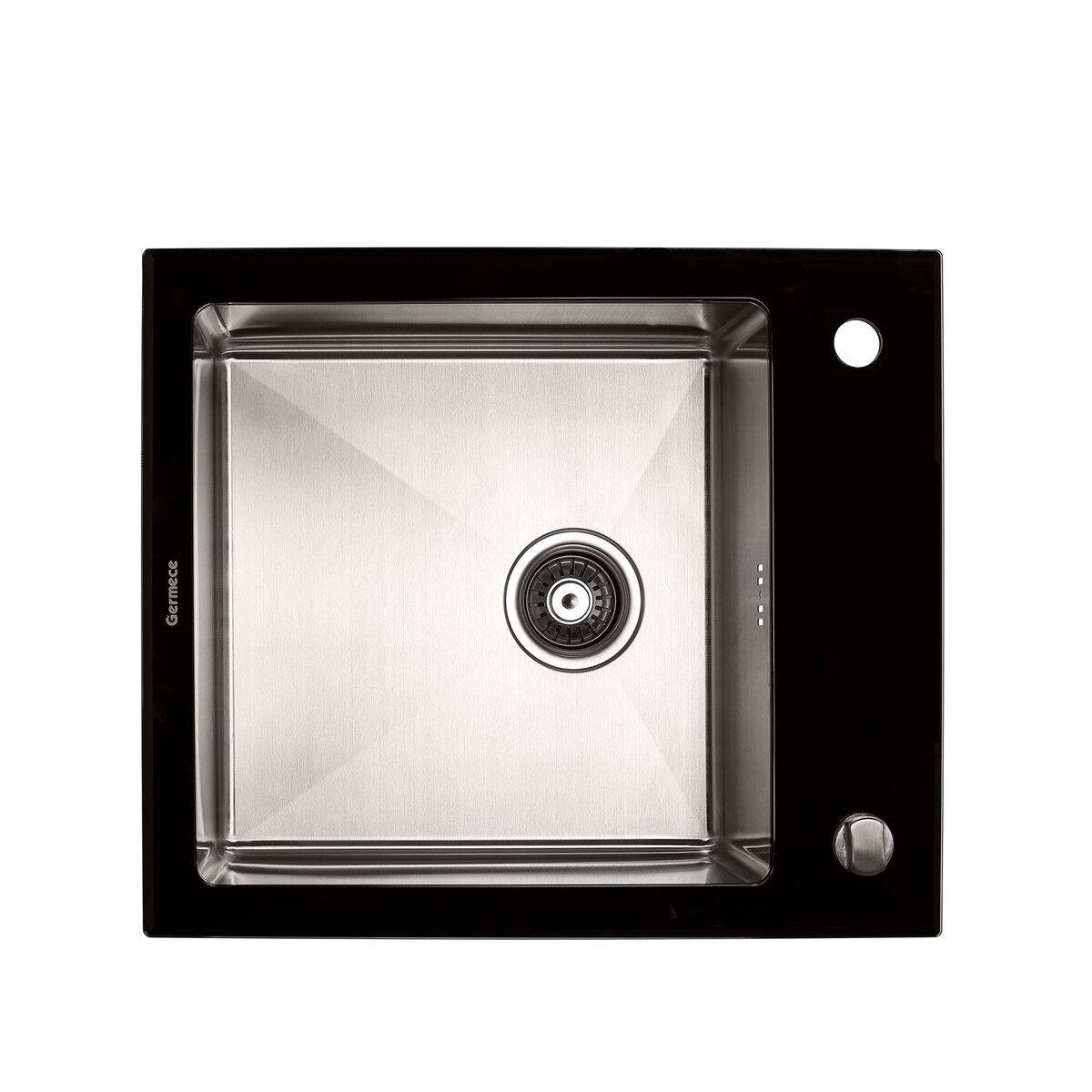 Мойка для кухни Platinum Handmade GLASS 600x510x200 мм Black (3120075071)