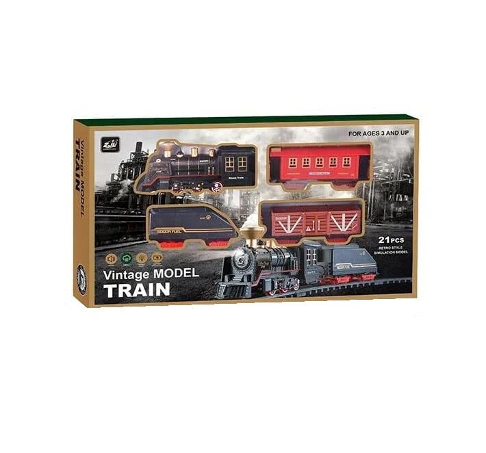 Железная дорога Vintage Model Train 21 элемент/3 вагона и локомотив/звук/подсветка Multicolor (141427)
