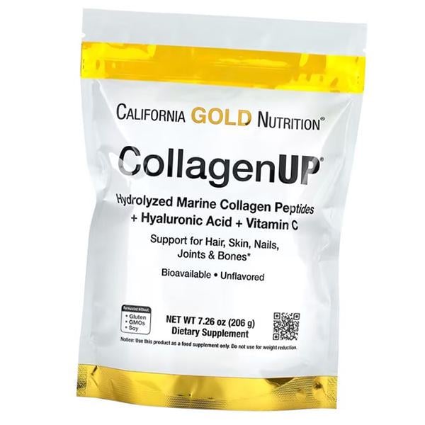 Коллаген морской Collagen Up California Gold Nutrition с гиалуроновой кислотой 206 г (68427001) - фото 1