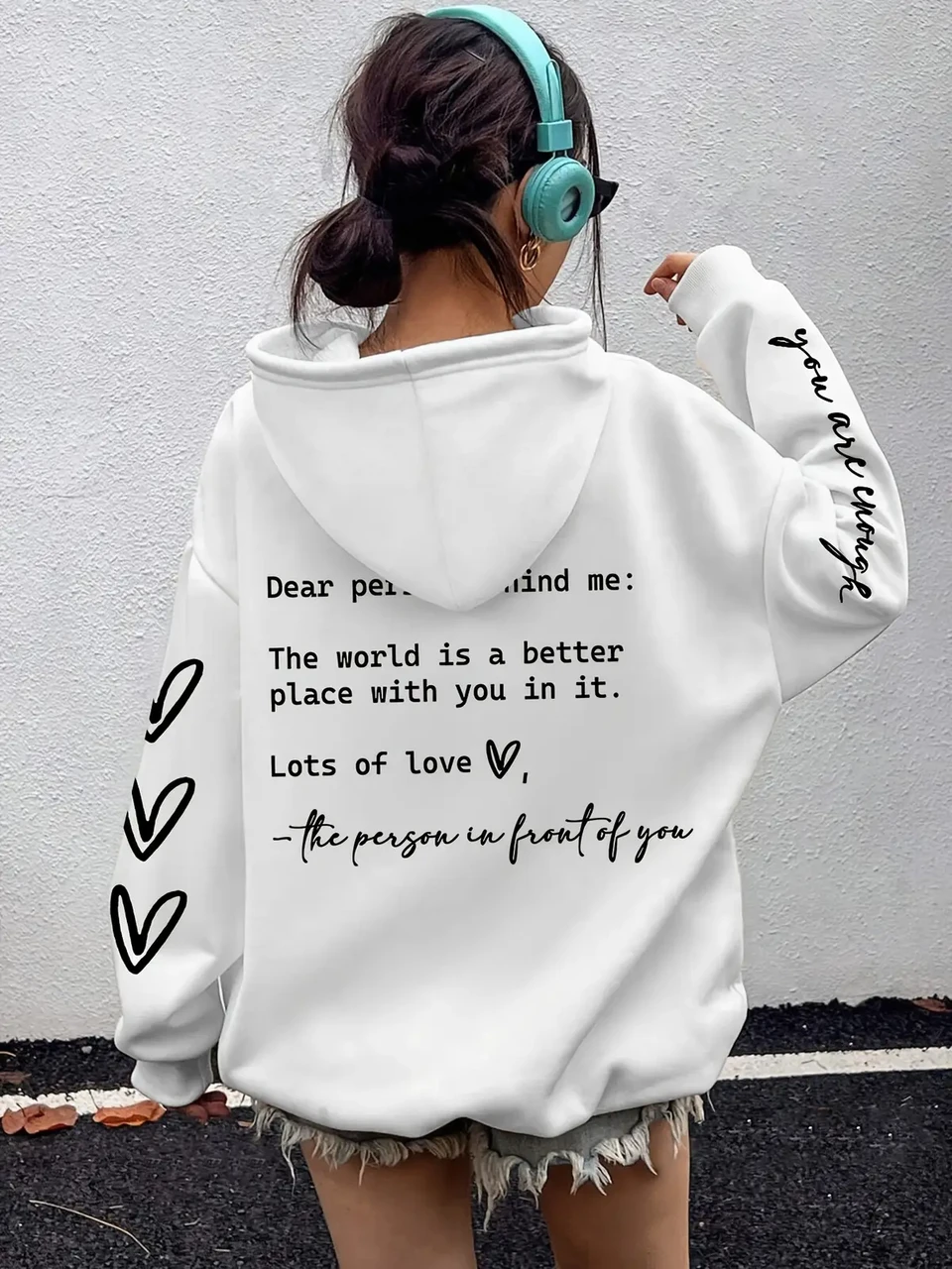 Худи женское с принтом Pin-000-2728 XXXL Белый (2700321915)