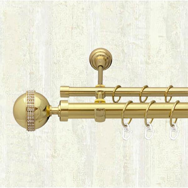 Карниз для штор Orvit Авея двухрядный 25/19 мм открытый 200 см Золото (000-6844)