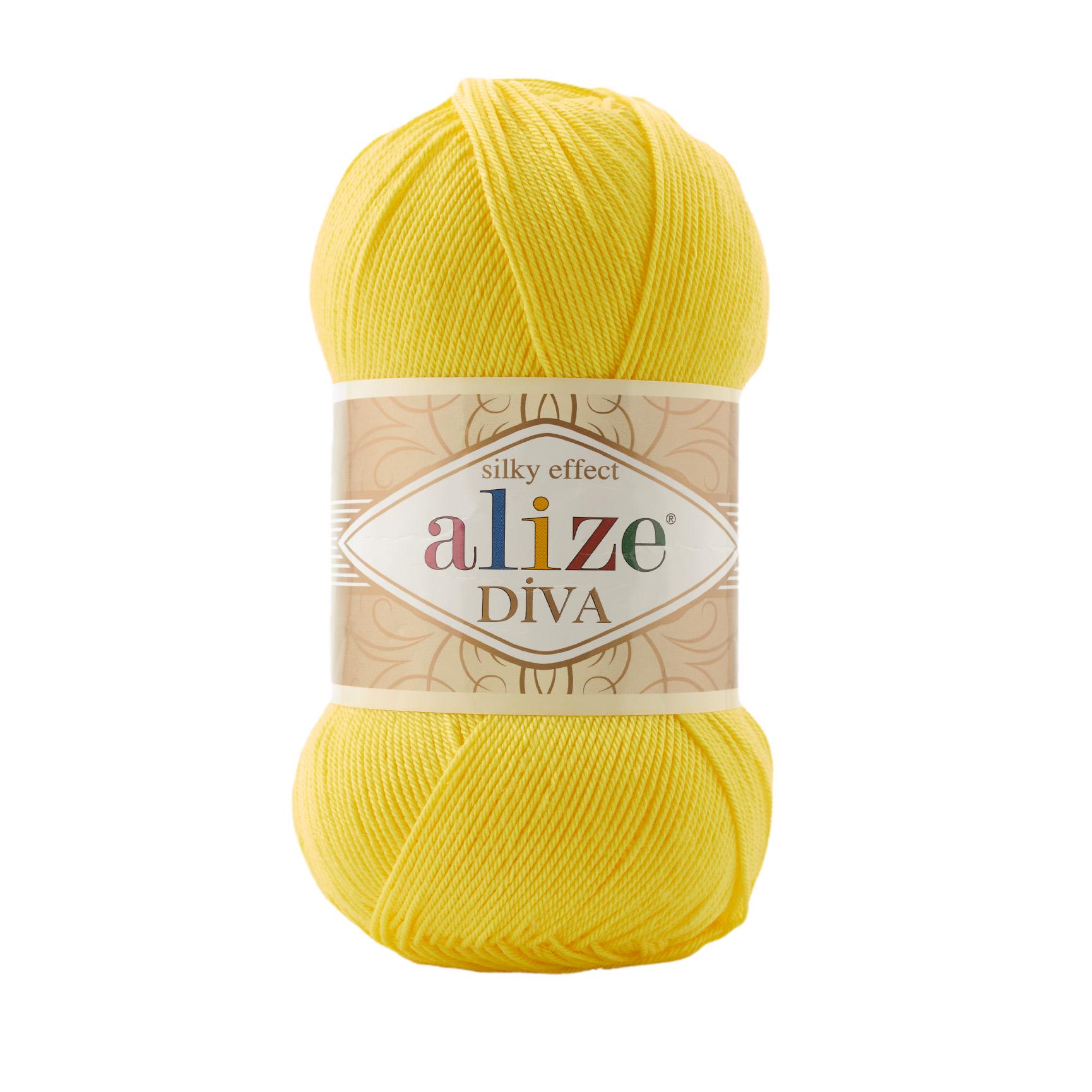 Пряжа Alize Diva 110 жовтий (7474)