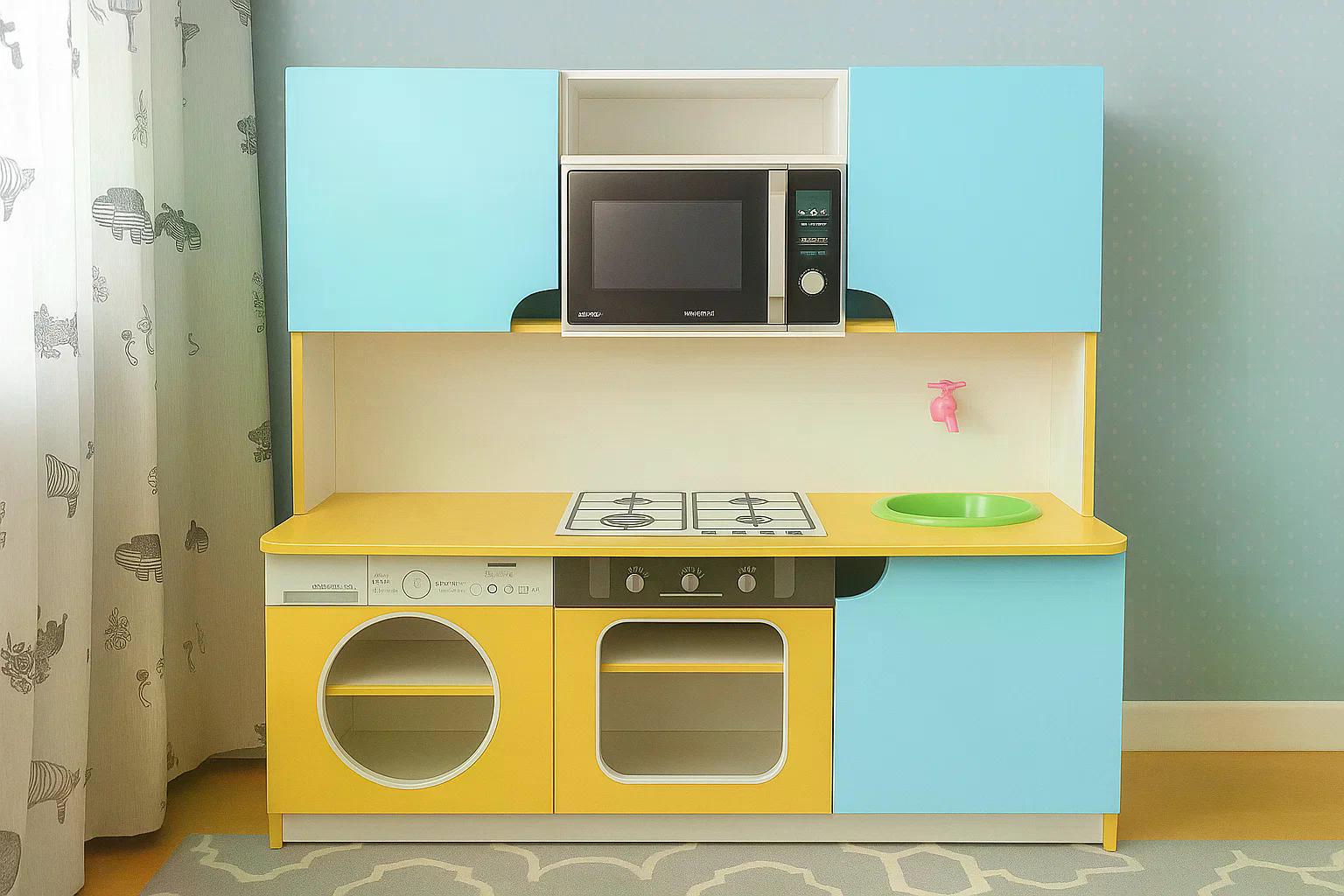 Детская игровая кухня Малютка Gap DS-77 1200x430x1250 мм Голубой