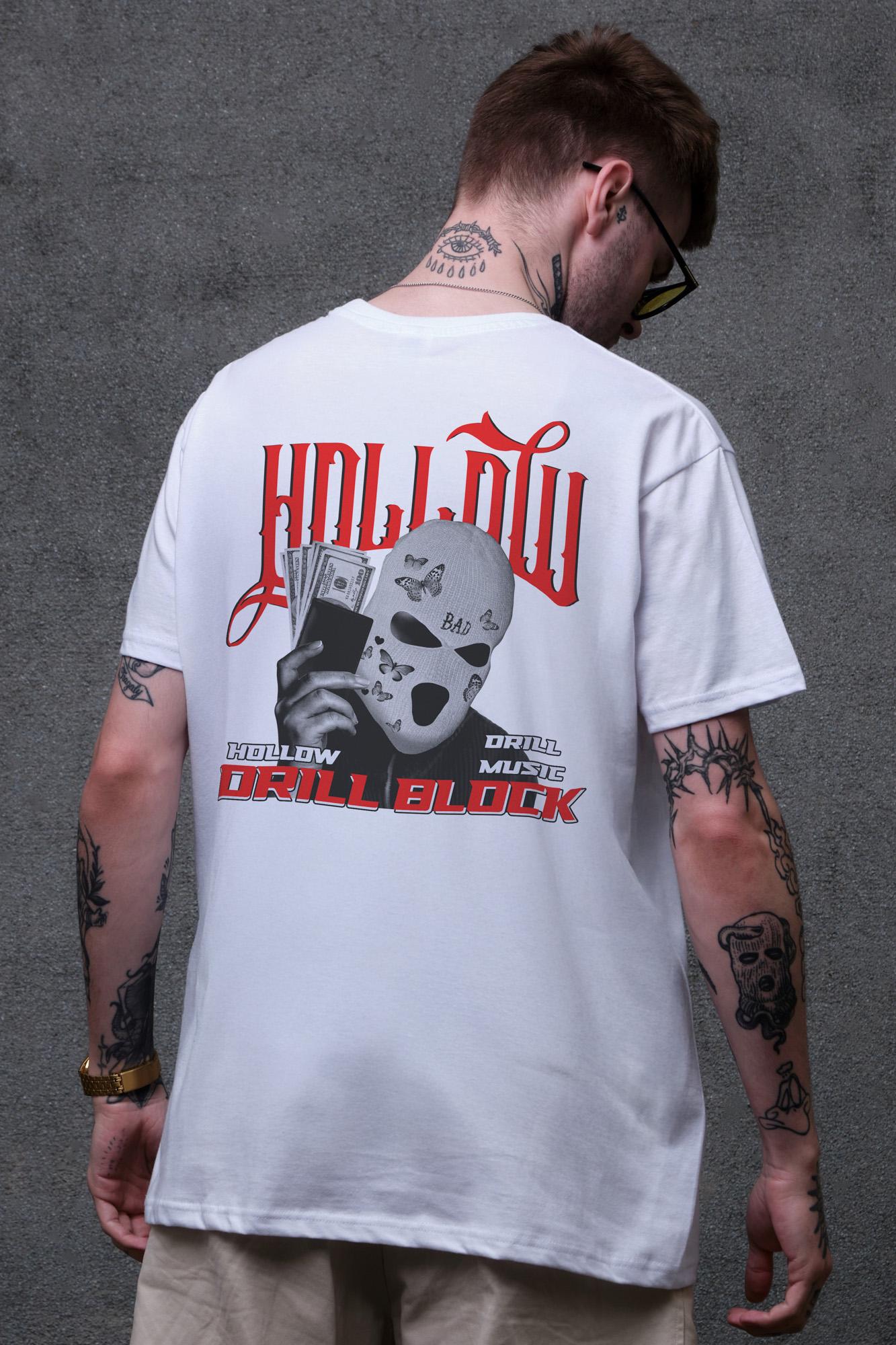 Футболка чоловіча Without з принтом Hollow оверсайз S/M White (S8049480)
